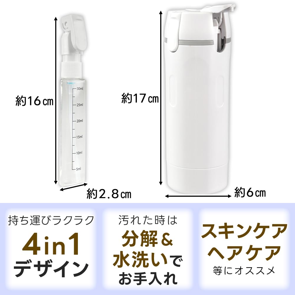 4in1トラベルボトルのサイズと主な特長